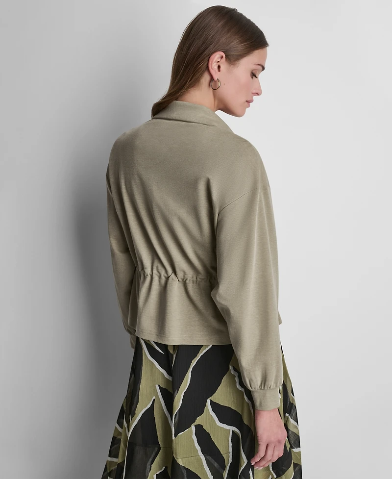 Dkny Women's Arid Pique Technical Zipper Front Jacket