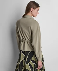 Dkny Women's Arid Pique Technical Zipper Front Jacket