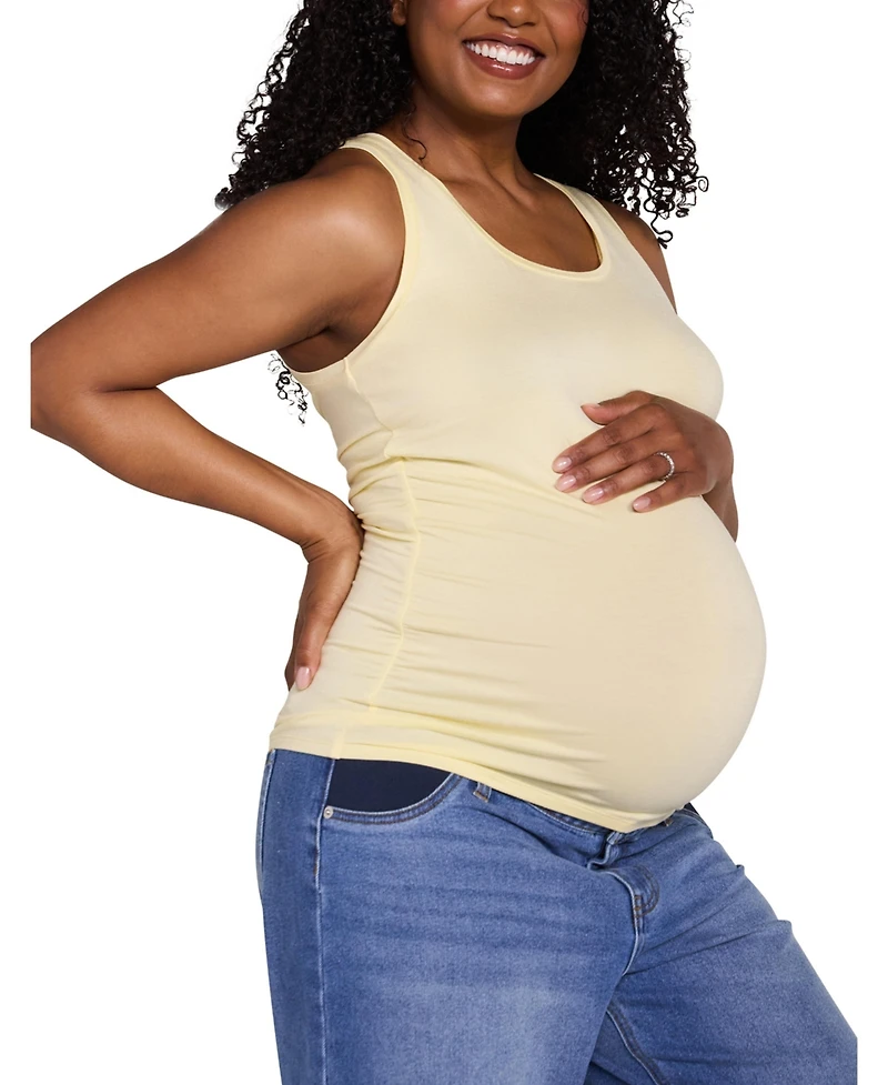 Motherhood Maternity Scoop Neck Side-Ruched Tank Top