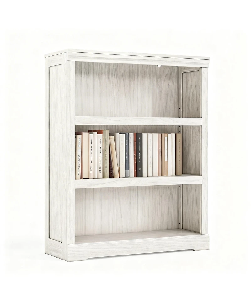 Yigii Adjustable 2-Tier Wood Bookshelf for Home Office & Living Room