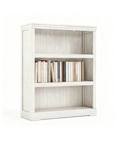 Yigii Adjustable 2-Tier Wood Bookshelf for Home Office & Living Room