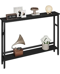 gaomon Sofa Table, 2 Tier Skinny Console Table with Adjustable Shelf, Slim Behind Couch for Living Room