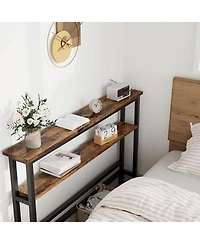 gaomon Sofa Table, 2 Tier Skinny Console Table with Adjustable Shelf, Slim Behind Couch Table for Living Room