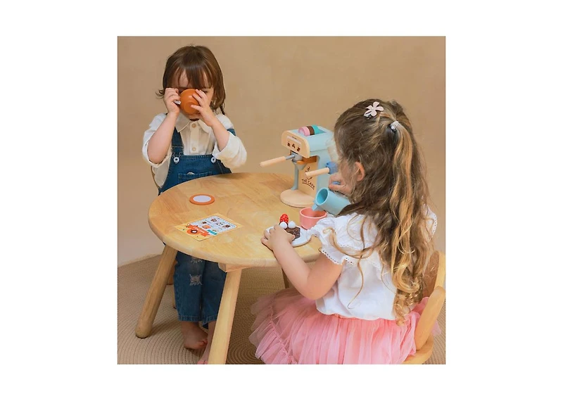 Tiny Land Play Kitchen Accessories – Children's Coffee Maker: Wooden Kids Play Coffee Maker Set