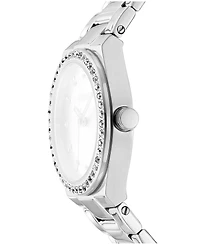 Dkny Women's Silver Dial Crystal Dial Markers Crystal Bezel Stainless Steel Bracelet Watch, 30mm