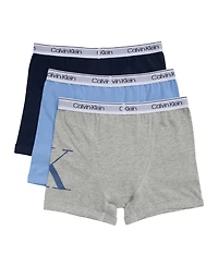 Calvin Klein Boys' 4-16 Logo Detail Boxer Briefs, 3-Pack