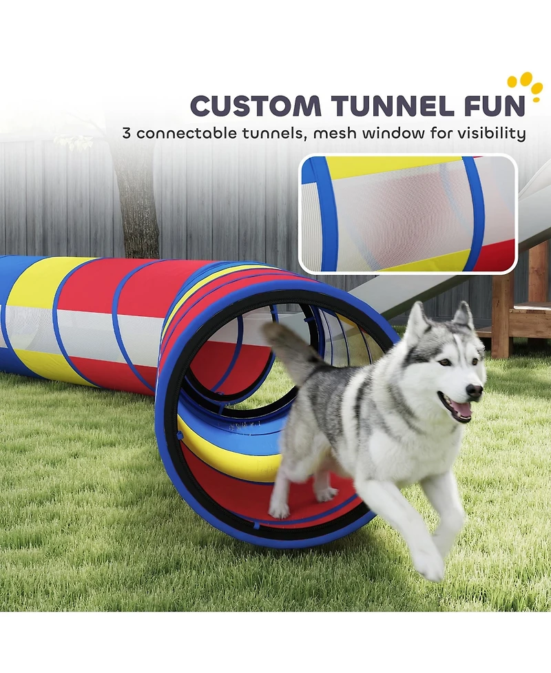 PawHut Dog Agility Training Equipment, 12-Piece Dog Obstacle Course