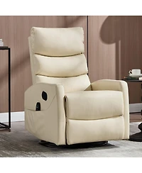 Boyel Living Manual Recliner Chair with Heat & Massage for Room, Faux Leather - Rocker Swivel Chair.