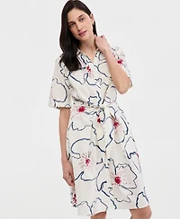 Tommy Hilfiger Women's Belted Midi Dress