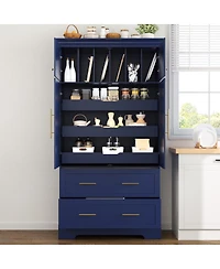 Streamdale Furniture Farmhouse Kitchen Pantry, 4 Doors