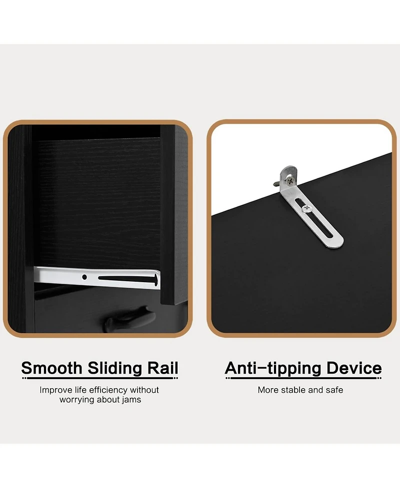 gaomon 6-Tier Bookshelf with Door and 3 Drawers, 71" Tall Bookcase 3-Tier Open Shelves