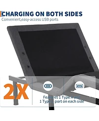 gaomon Twin Xl Adjustable Bed Frame, Ergonomic Electric Base with Wireless Remote and 2 Usb Ports, Head Foot Incline, Nightlight, Massager