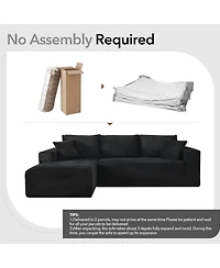 gaomon Boneless Sectional Cloud Couches for Living Room 108" Corduroy Cloud Sectional Couch with L-Shape Chaise Modern Modular Sectional Sofa