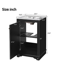 Sillysis 20" Bathroom Vanity with Ceramic Sink, Modern Solid Wood & Mdf Cabinet, Soft-Close Door for Small Spaces