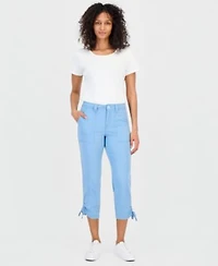 Style Co Womens Mid Rise Tie Hem Ankle Pants 2p 24w Exclusively At Macys
