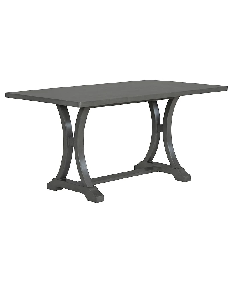 Streamdale Furniture 6-Piece Farmhouse Dining Table Set with Upholstered Chairs & Bench