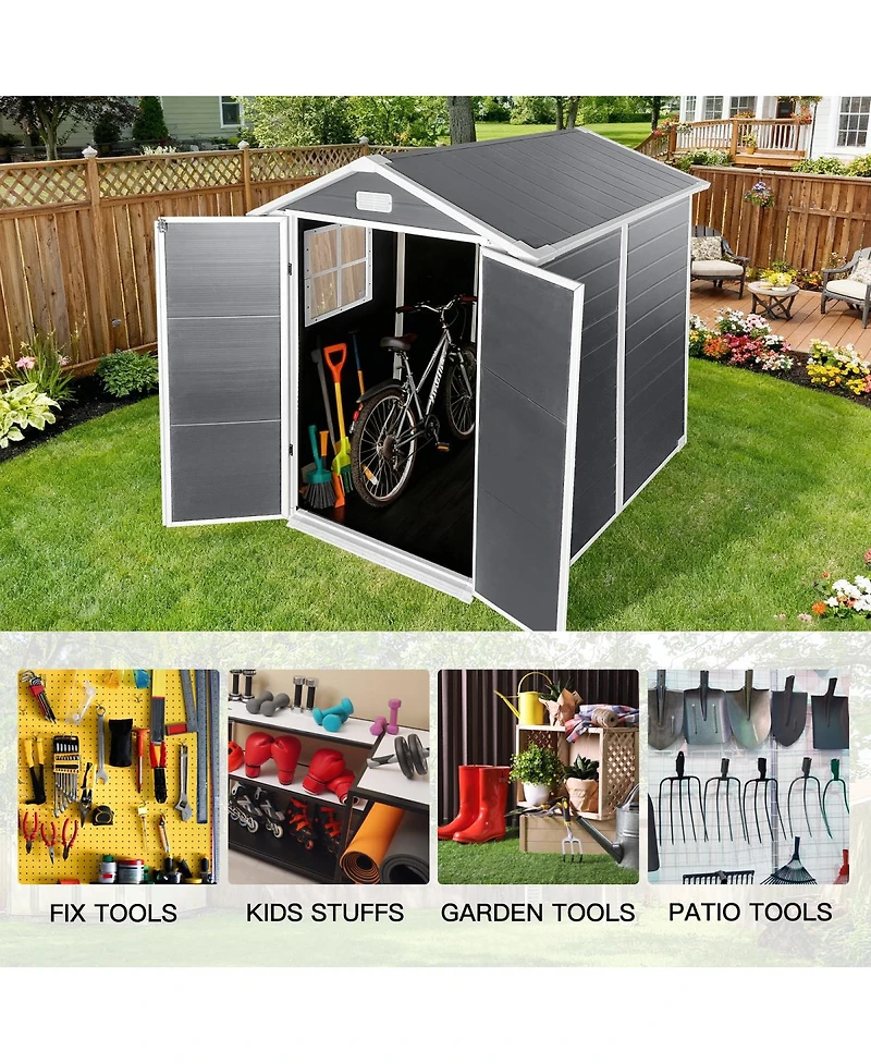 Streamdale Furniture Plastic Outdoor Storage Shed with Lockable Door