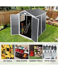 Streamdale Furniture Plastic Outdoor Storage Shed with Lockable Door