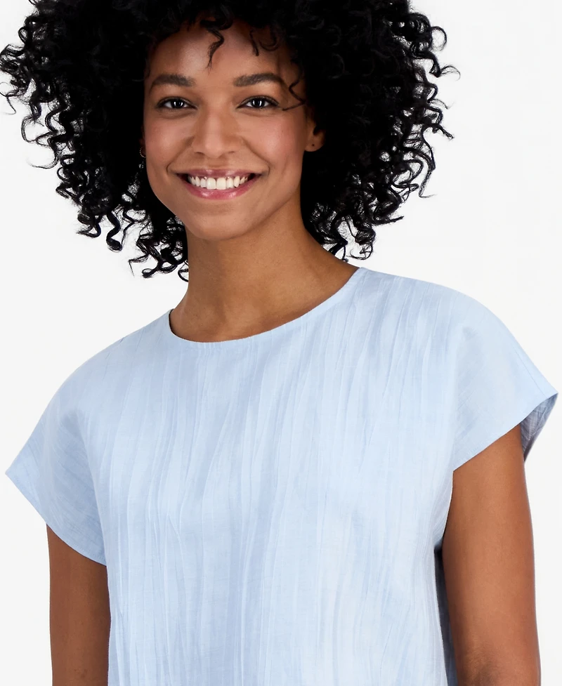 Eileen Fisher Women's Round-Neck Short-Sleeve Boxy Top