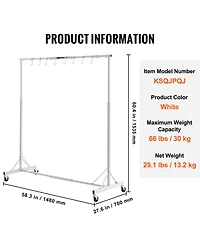 Rainsken Painting Rack, Adjustable Height Automotive Paint Stand, Painting Drying Rack with 8 Hooks, 4 Wheels, 66 lbs Capacity for Repair Shops