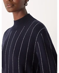 Whistles Women's Stripe Wool Funnel Neck Knit Sweater