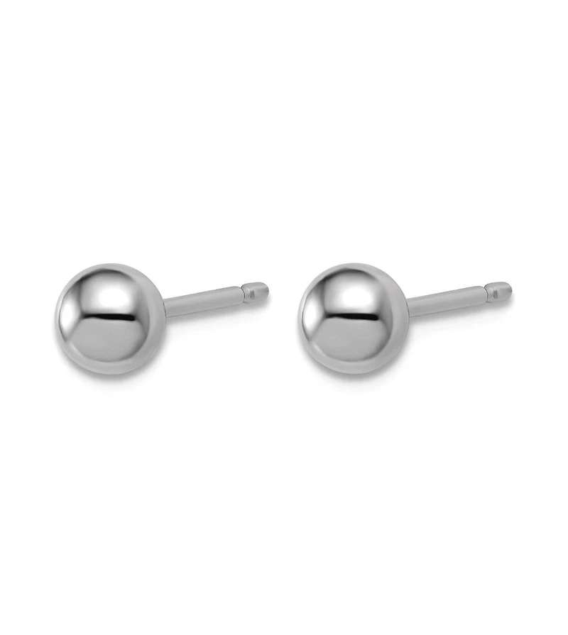 Curata Jewelry Solid 950 Platinum Classic Ball Stud Earrings Wide Ball Earring