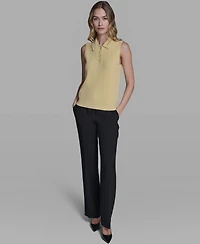 Karl Lagerfeld Paris Women's Collared Sleeveless Sweater