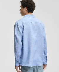 Sun + Stone Men's Long-Sleeve Striped Linen Shirt, Macy's Exclusive