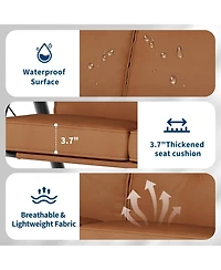 gaomon 3 Seat Outdoor Porch Swing, 2-in-1 Patio Swing Chair with Thickened Removable Cushions