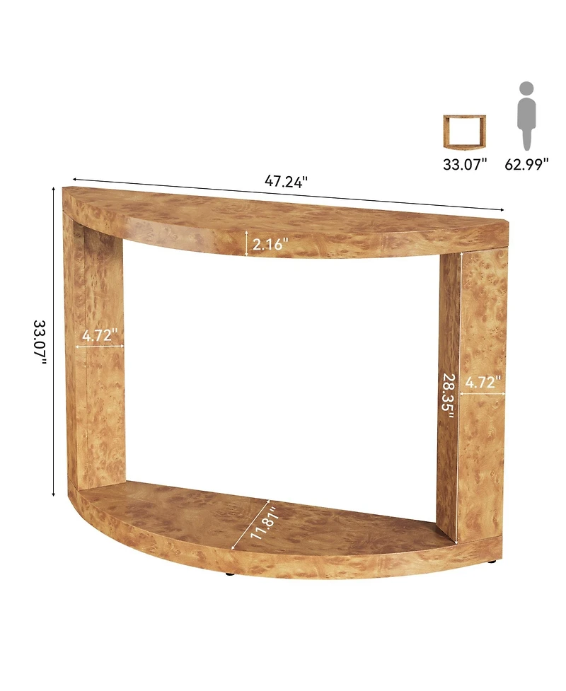 Tribesigns 2-Tier Wooden Console Table for Living Room, 47.24" Farmhouse Entryway Table for Foyer