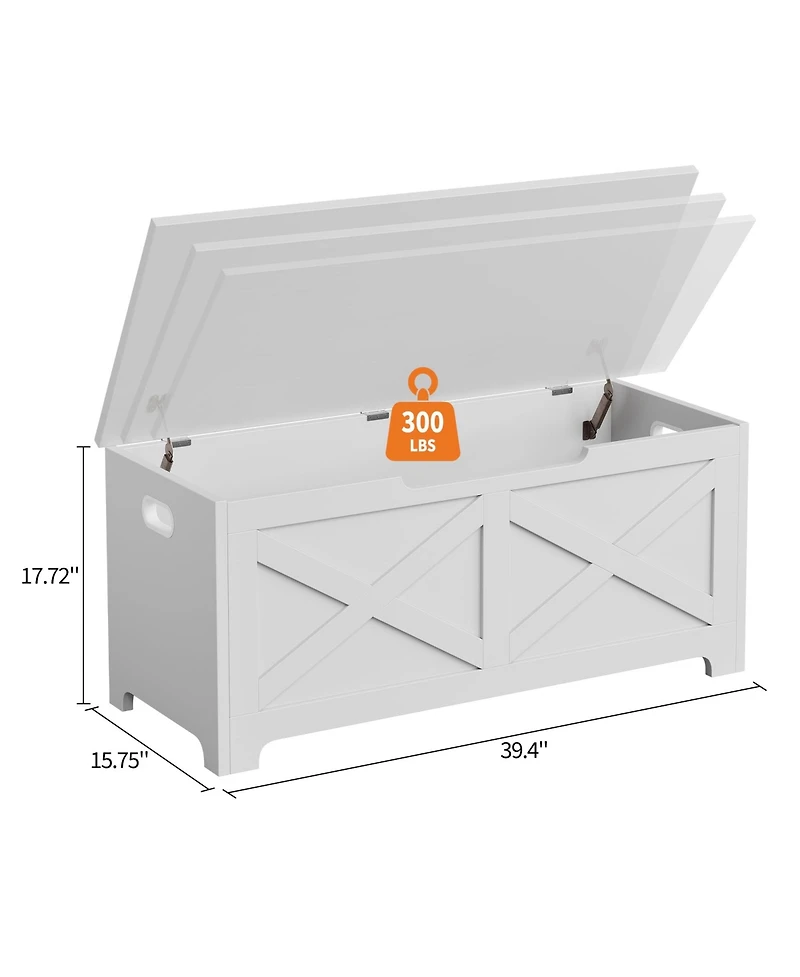gaomon 39.4" Wooden Storage Chest with Safety Hinges