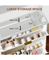 gaomon Modern Fluted Entryway Shoe Cabinet