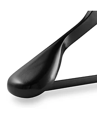 Casafield Wide Shoulder Wooden Suit Hangers, Non-Slip Pant Bar & Swivel Hook, Walnut - Set of 6