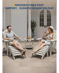 gaomon Folding Adirondack Ottoman Set of 2 - Hdpe All-Weather Outdoor Footrests for Patio, Deck