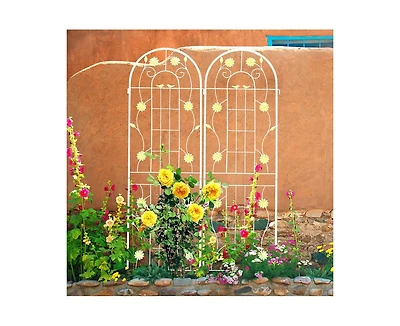 sumyeg 2 Pack Metal Garden Trellis 71" x 19.7" Rustproof for Climbing Plants Outdoor Flower Support