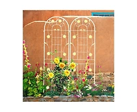 sumyeg 2 Pack Metal Garden Trellis 71" x 19.7" Rustproof for Climbing Plants Outdoor Flower Support