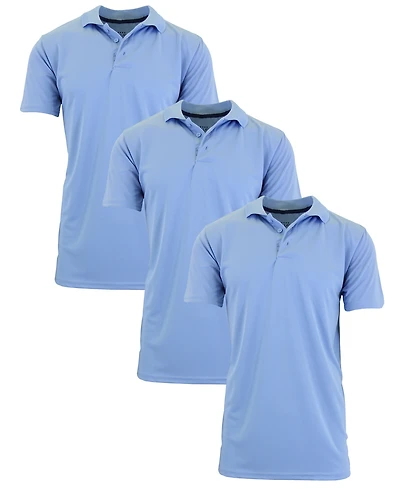 Galaxy By Harvic Men's Big & Tall Dry Fit Moisture-Wicking Polo Shirt Set, 3-Pack