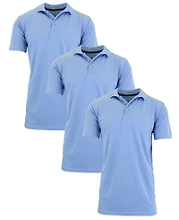 Galaxy By Harvic Men's Big & Tall Dry Fit Moisture-Wicking Polo Shirt Set, 3-Pack