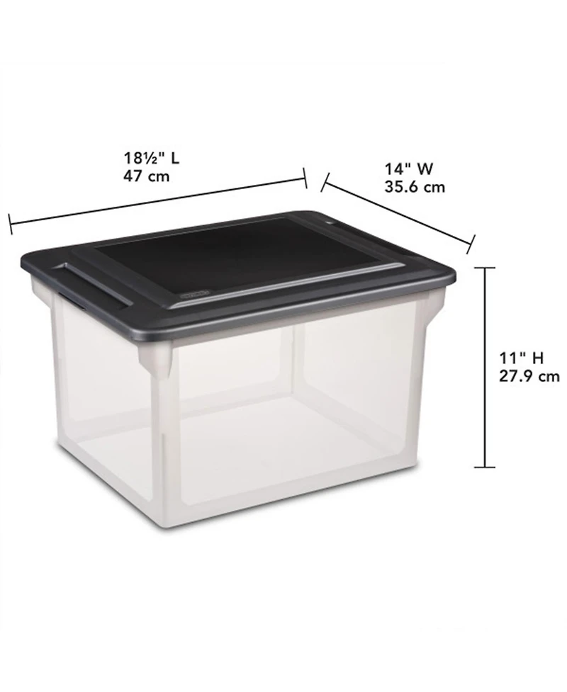 Sterilite File Box, Clear Bankers Box, Organizer Storage Tote w/ Lid (8 Pack)