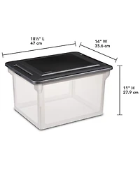 Sterilite File Box, Clear Bankers Box, Organizer Storage Tote w/ Lid (8 Pack)