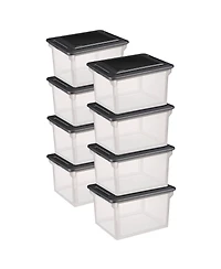 Sterilite File Box, Clear Bankers Box, Organizer Storage Tote w/ Lid (8 Pack)