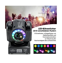 Artudatech 100W Rgbw Moving Head Stage Light with Dynamic Pattern & Rainbow Effects, Sound/Dmx Ready