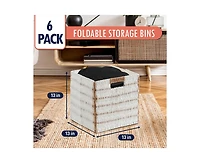 Ornavo Home 6 Pack Paper Wicker Storage Cube Bin Shelf Basket