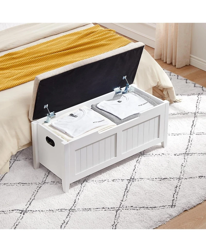 gaomon 39.4" Wooden Flip-Top Storage Bench