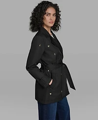 Karl Lagerfeld Paris Women's Double Breasted Studded Trench