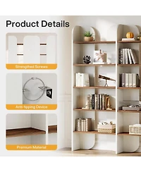 Tribesigns 70.87-Inch Tall Double Wide Bookcase with Open Shelves, Set of 2