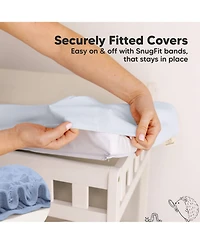 KeaBabies 2pk Soothe Changing Pad Covers for Girl, Boy, Soft Cotton Contoured Diaper Table