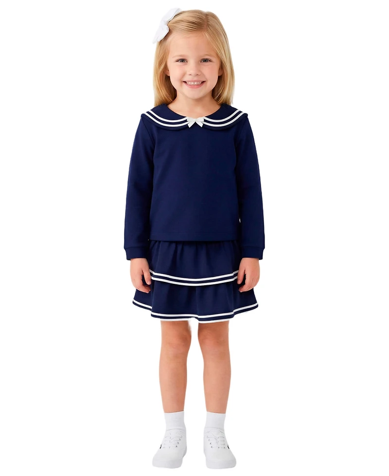 Sperry Baby Girl's Long-Sleeve Top & Skort with Hairclip, 2-Piece Set