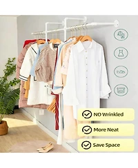 Yigii Industrial Metal Pipe Wall Garment Rack with 4 Bars