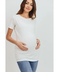 Hello Miz Maternity Short-Sleeve Crewneck T-Shirt Top